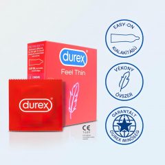 Durex Feel Thin - kondómy s realistickým pocitom (3ks)