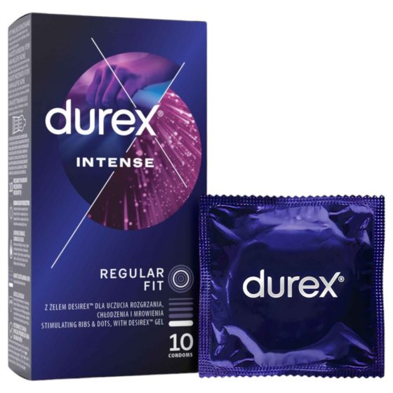 Durex Intense - vrúbkované a bodkované kondómy (10 ks)