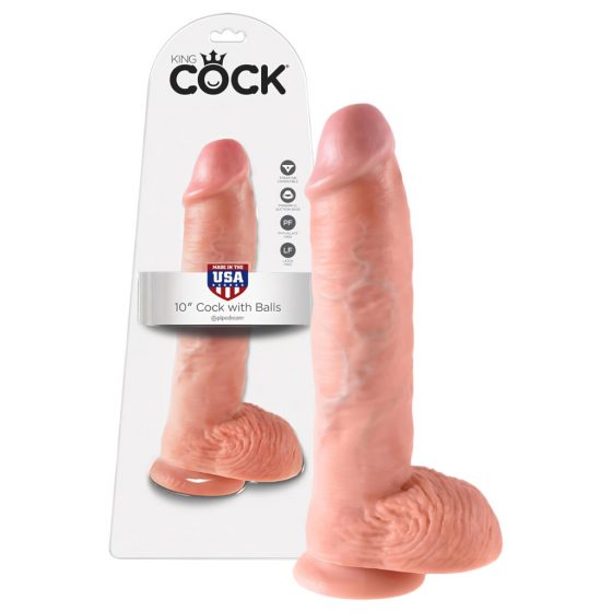 Pipedream King Cock 10 - realistické dildo (25 cm) - prírodná farba