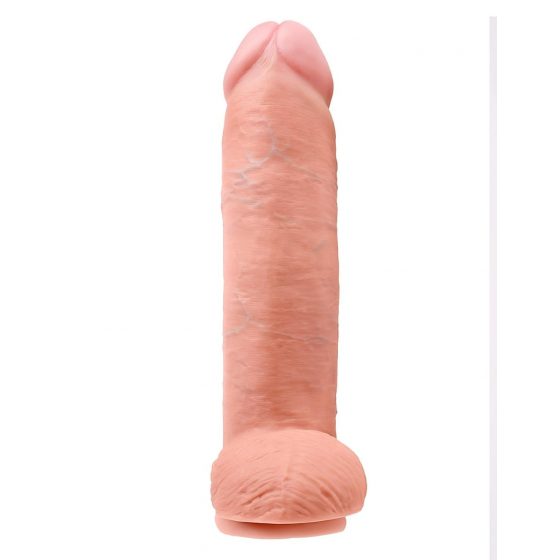 King Cock 12 veľké dildo so semenníkmi (30 cm) - telová farba