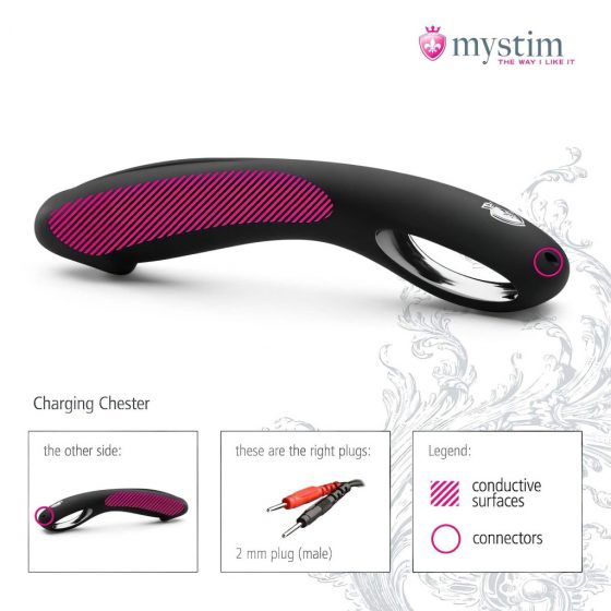 / mystim Charging Chester - silikónové elektro-dildo