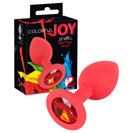 You2Toys Colorful Joy Jewel Plug - silikónové análne dildo - malé (červené)