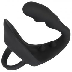   You2Toys Black Velvet Ring&Plug - krúžok na penis a semenníky s análnym dildom (čierny)