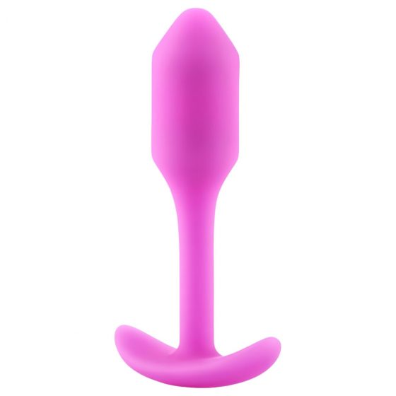 b-vibe Snug Plug 1 - análne dildo s vnútornou váhou (55g) - ružové