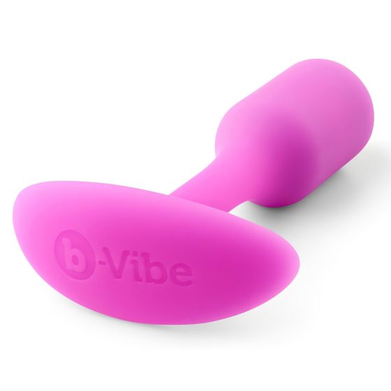 b-vibe Snug Plug 1 - análne dildo s vnútornou váhou (55g) - ružové