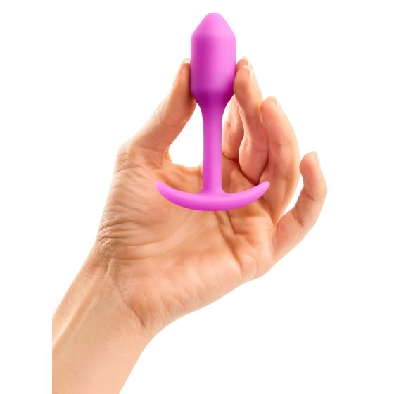 b-vibe Snug Plug 1 - análne dildo s vnútornou váhou (55g) - ružové