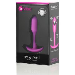   b-vibe Snug Plug 1 - análne dildo s vnútornou váhou (55g) - ružové