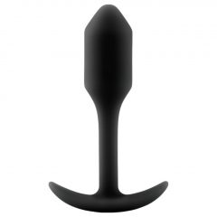   b-vibe Snug Plug 1 - análny vibrátor s vnútorným závažím (55 g) - čierny