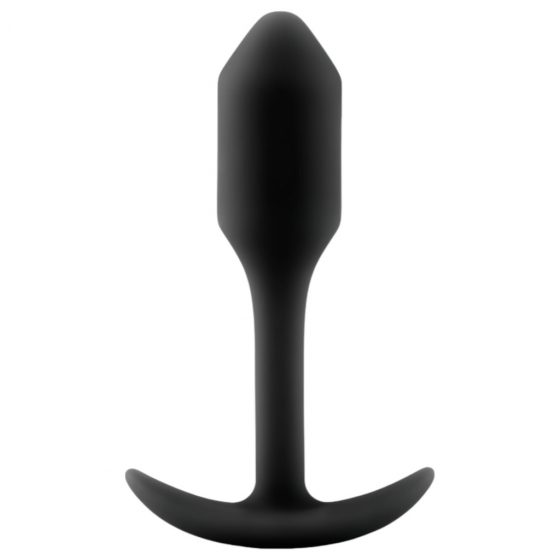 b-vibe Snug Plug 1 - análny vibrátor s vnútorným závažím (55 g) - čierny