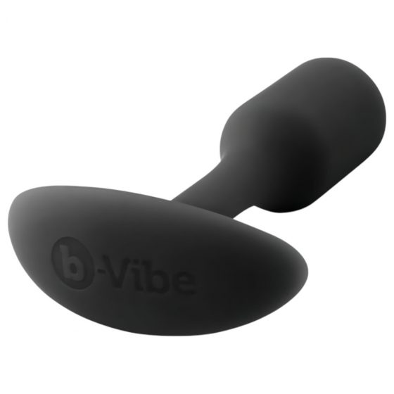 b-vibe Snug Plug 1 - análny vibrátor s vnútorným závažím (55 g) - čierny