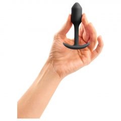   b-vibe Snug Plug 1 - análny vibrátor s vnútorným závažím (55 g) - čierny