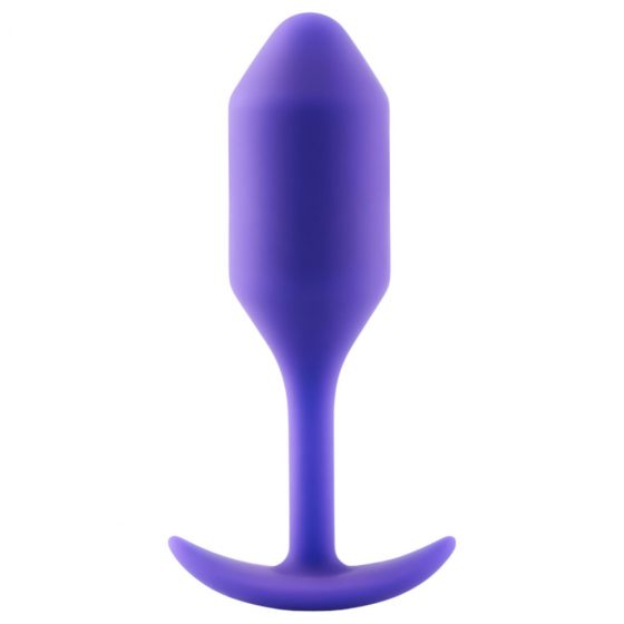 b-vibe Snug Plug 2 - dvojité guľôčkové análne dildo (114g) - fialové