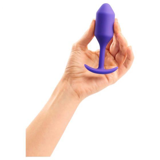 b-vibe Snug Plug 2 - dvojité guľôčkové análne dildo (114g) - fialové