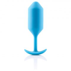   b-vibe Snug Plug 3 - dvojité guľôčkové análne dildo (180g) - modré