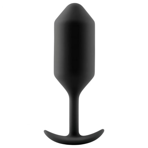 b-vibe Snug Plug 3 - dvojité guľôčkové análne dildo (180g) - čierne