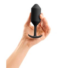   b-vibe Snug Plug 3 - dvojité guľôčkové análne dildo (180g) - čierne