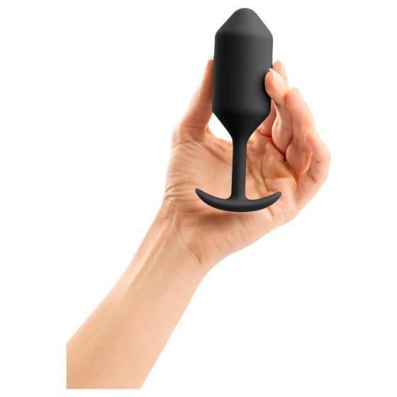 b-vibe Snug Plug 3 - dvojité guľôčkové análne dildo (180g) - čierne