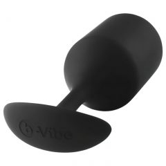   b-vibe Snug Plug 4 - čierny análny dildo s dvoma guľami (257g)