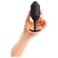   b-vibe Snug Plug 4 - čierny análny dildo s dvoma guľami (257g)