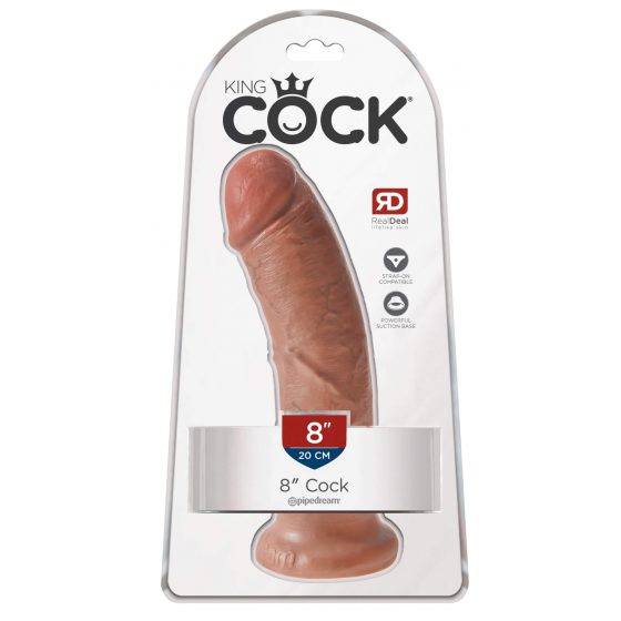 King Cock 8 dildo (20 cm) - tmavý prírodný