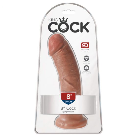 King Cock 8 dildo (20 cm) - tmavý prírodný