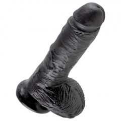 King Cock 8 dildo s semenníkmi (20 cm) - čierny