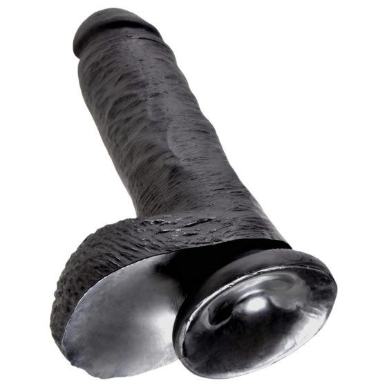 King Cock 8 dildo s semenníkmi (20 cm) - čierny