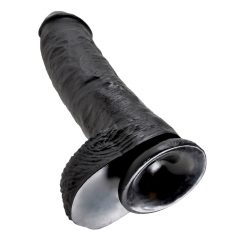 King Cock 10 dildo s semenníkmi (25 cm) - čierny