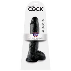 King Cock 10 dildo s semenníkmi (25 cm) - čierny