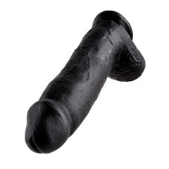 King Cock 12 veľký dildó s semenníkmi (30 cm) - čierny