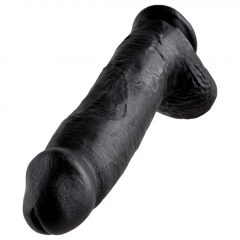 King Cock 12 veľký dildó s semenníkmi (30 cm) - čierny