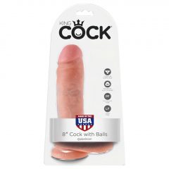   King Cock 8 realistický dildó s semenníkmi (20 cm) - naturál