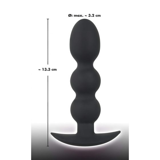 Black Velvet Heavy - análne dildo s guličkami a hmotnosťou 145g (čierne)