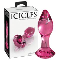   Icicles No. 79 - kužeľový sklenený análny kolík (ružový)