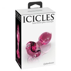   Icicles No. 79 - kužeľový sklenený análny kolík (ružový)