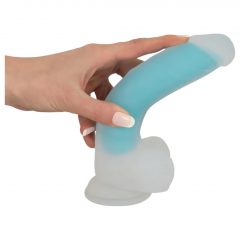   You2Toys - Glow in the Dark - svietiace dildo so semenníkmi a prísavkou