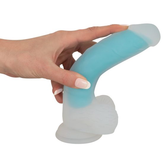 You2Toys - Glow in the Dark - svietiace dildo so semenníkmi a prísavkou