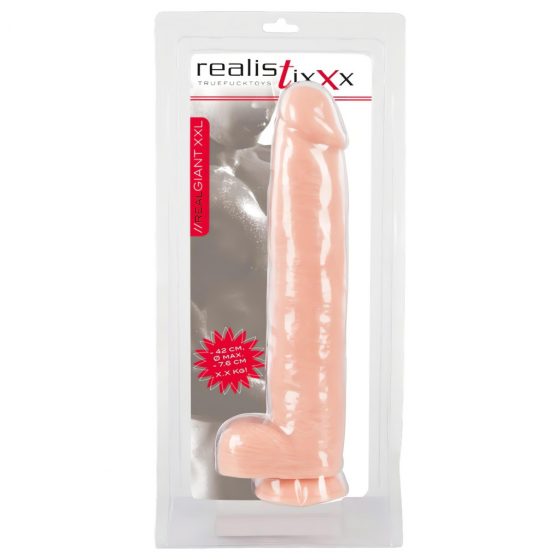 realistixxx Giant 3XL - veľké realistické dildo s prísavkou (42cm) - telová farba