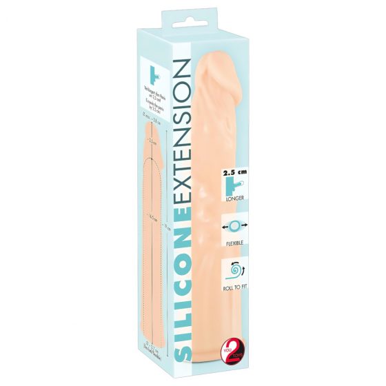 You2Toys Silicone Extension - predlžujúci návlek na penis (telová farba) - 19cm