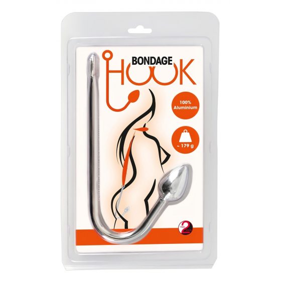 You2Toys Bondage Hook - hliníkový análny háčik (179g) - strieborný