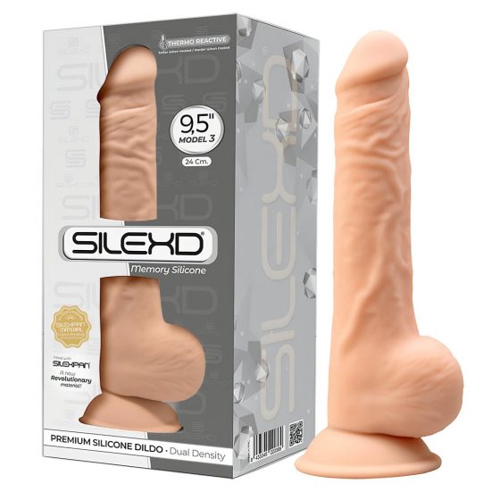 Silexd 9,5 - dildo s prísavkou - 24cm (telová farba)