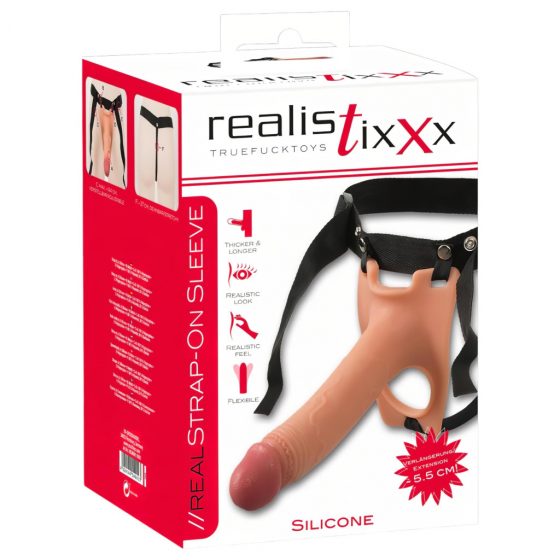 Realistixxx Strap-on - pripínacie, duté realistické dildo (telová farba)