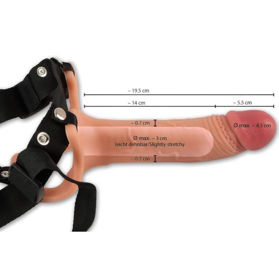 Realistixxx Strap-on - pripínacie, duté realistické dildo (telová farba)