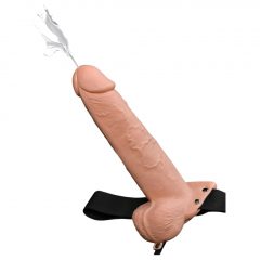   Fetish Strap-On 9 - dutý, striekajúci pripínací dildo (naturálny)