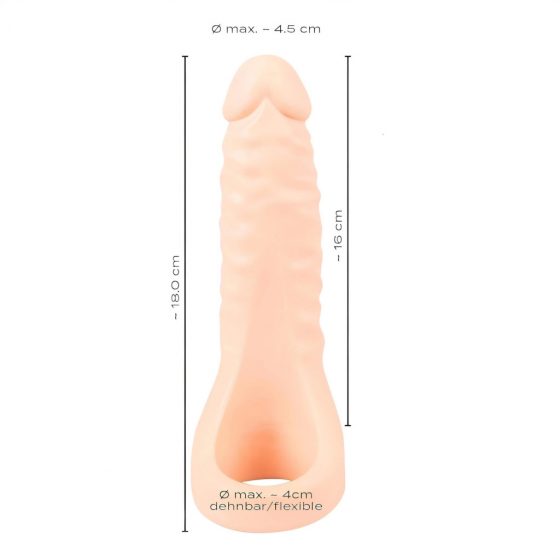 Realistixxx Double F - realistické dildo s krúžkom na penis (prírodné)