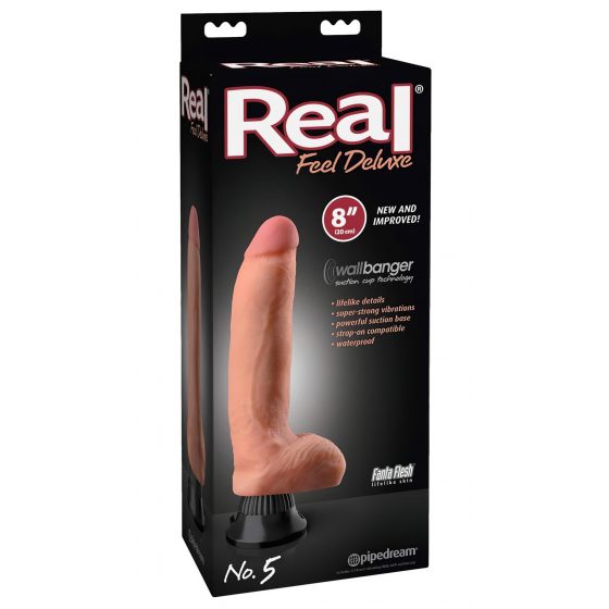 Real Feel Deluxe No.5 - vibrátor na semenníky (prírodný)