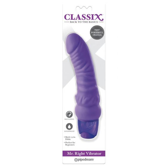 / Classix Mr. Right - silikónový vibrátor na penis pre začiatočníkov (fialový)