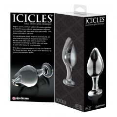 Icicles No. 25 - sklenený análne dildo (priehľadné)