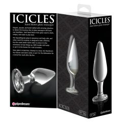   Icicles No. 26 - kónický, sklenený análny kolík (priehľadný)