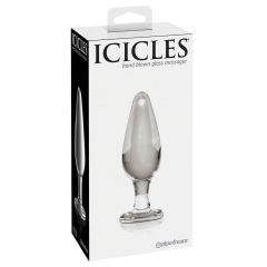   Icicles No. 26 - kónický, sklenený análny kolík (priehľadný)